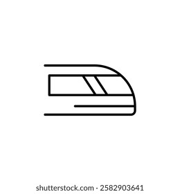 Subway high speed train icon Flat fill set collection