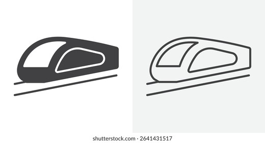 Subway high speed train icon Line graphics illustration