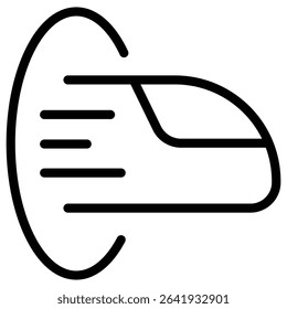Subway high speed train icon Thin line vector design