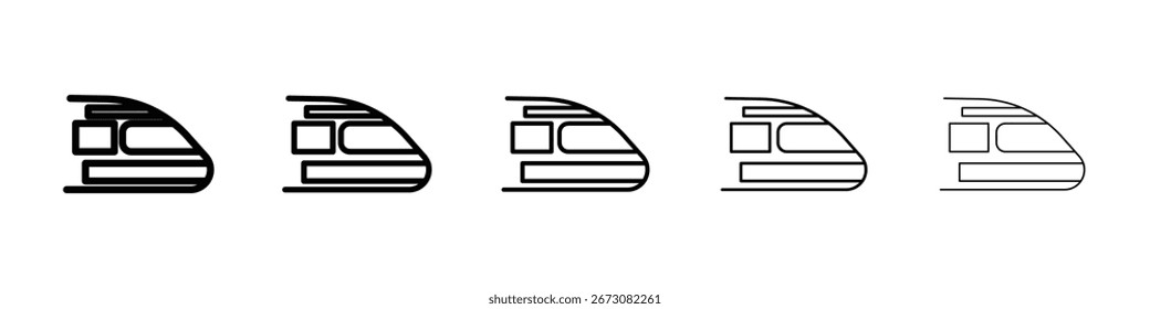 Vector aislado del icono del tren de alta velocidad del subterráneo en el sistema blanco del fondo