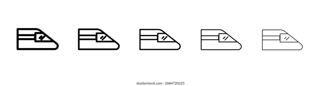 Subway high speed train icon flat illustration set logo