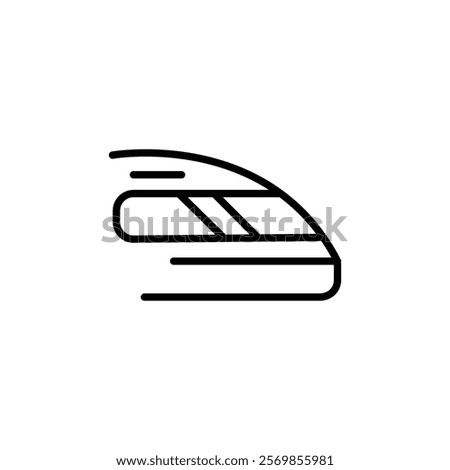 Subway high speed train icon Black and white outline vector
