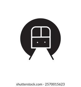 subway icon black and white vector outline sign
