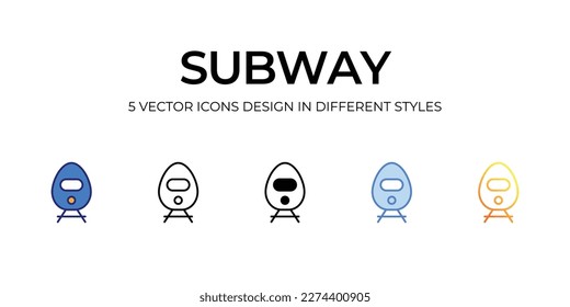 diseño de iconos de subterráneo en estilo Cinco con estilo de salto editable. Línea, Sólido, Línea plana, Color de tono Duo y Línea de degradado de color. Adecuado para diseño de páginas Web, aplicaciones móviles, UI, UX y GUI.