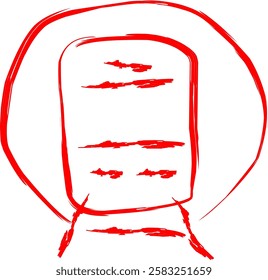 subway icon in Doodle style