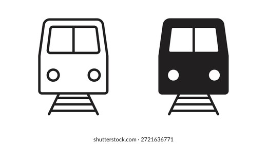 Ícone de metrô em linha fina, preenchida, estilo de traçado para site e aplicativos