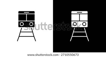 Subway icon line art editable stroke and solid collection for app design