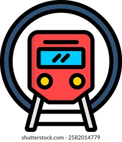 Subway Icon Lineal Color Vector Illustration