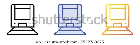 subway icon. Linear, Blue Fill and Gradient Style Design Isolated On White Background