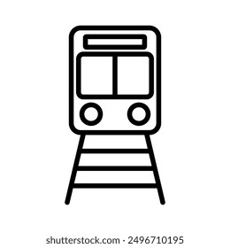 subway icon linear logo mark in black and white