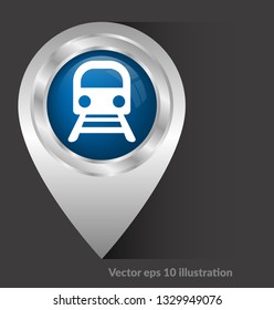 subway icon and map pin. logo concept. Designed for your web site design, logo, app, UI