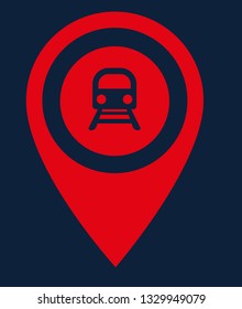 subway icon and map pin. logo concept. Designed for your web site design, logo, app, UI