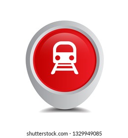 subway icon and map pin. logo concept. Designed for your web site design, logo, app, UI