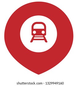 subway icon and map pin. logo concept. Designed for your web site design, logo, app, UI