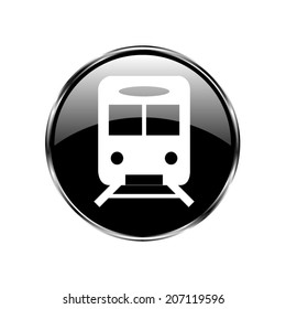 subway icon on round internet button original vector illustration 