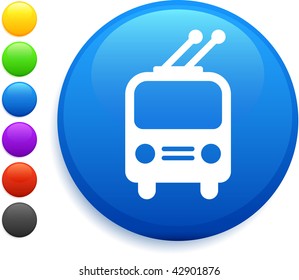 subway icon on round internet button original vector illustration 6 color versions included