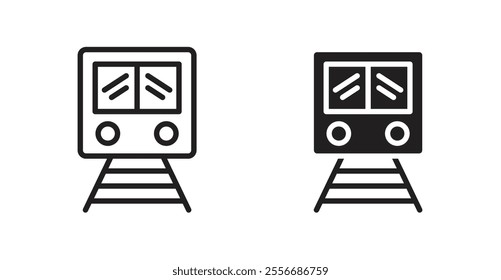 Subway icon set in Thin line black color.