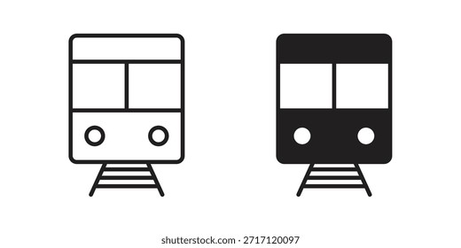 Ícone de metrô silhueta projetos vetoriais. Traçados editáveis