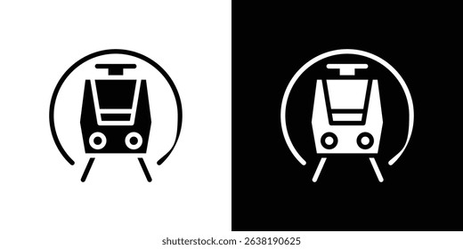 Subway icon in solid flat trendy design style.