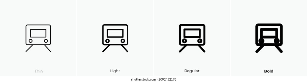 subway icon. Thin, Light Regular And Bold style design isolated on white background