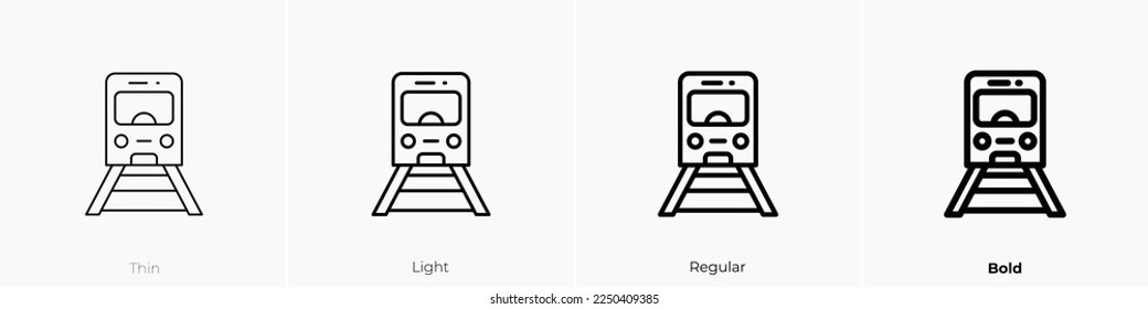 subway icon. Thin, Light Regular And Bold style design isolated on white background