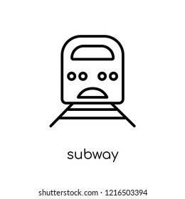 subway icon. Trendy modern flat linear vector subway icon on white background from thin line collection, outline vector illustration
