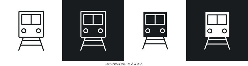 Subway icon vector collection in black and white.