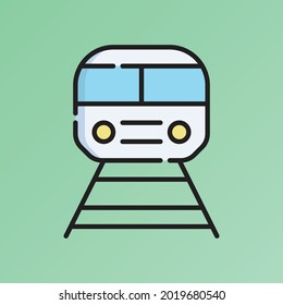 Subway Icon Vector Illustration. Flat Outline Cartoon. Travel and Tourism Icon Concept Isolated Premium Vector