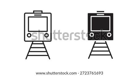 Subway icons in filled, thin line, outline and strokes