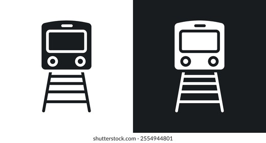 Subway icons in solid black and white colors