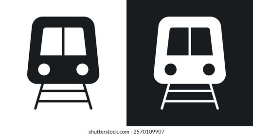 Subway icons in solid black and white colors