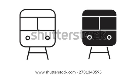 Subway icons vector symbol with editable stroke and flat versions