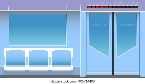 Subway interior. Vector illustration. EPS 10, opacity