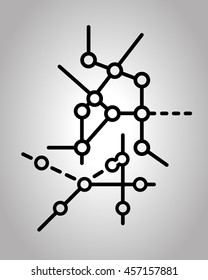 Subway map elements underground