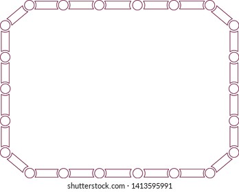 subway map frame,subway map vector rectangle frame with cut corners