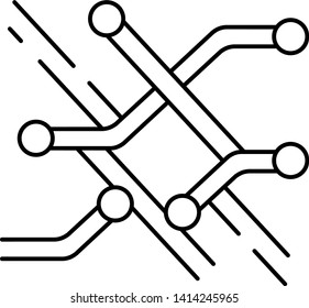 Subway map icon in outline style