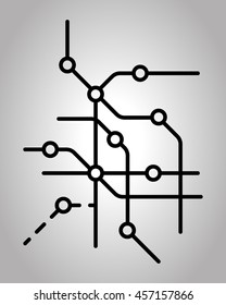 Subway map of stations underground