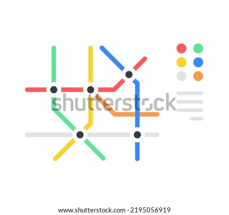 Subway map. Underground route, metro plan, tube map. Vector illustration