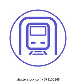Subway, metro circular line icon. Round sign. Flat style vector symbol