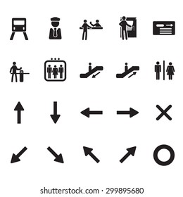 Subway and metro icons set
