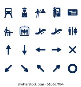 Subway and metro icons set. Vector.