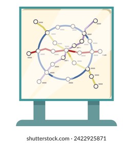 Subway metro map icon cartoon vector. Exit service. Help city transport
