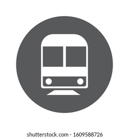 Subway monochrome simple icon with circular background. Vector design.