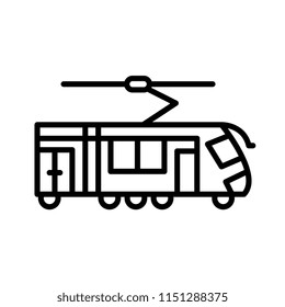 Subway outline vector icon.