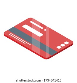 Subway Pass Card Icon. Isometric Of Subway Pass Card Vector Icon For Web Design Isolated On White Background