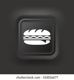 Subway Sandwich on Black Square Button