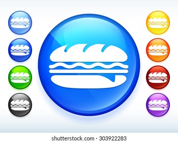 Subway Sandwich on Colorful Round Button