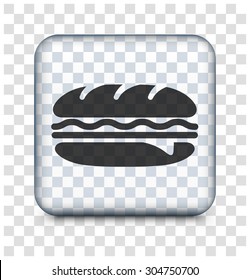 Subway Sandwich on Transparent Square Button