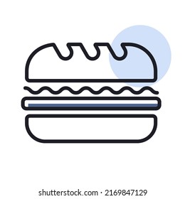 Subway Sandwich Vector Icon. Fast Food Sign. Graph Symbol For Cooking Web Site And Apps Design, Logo, App, UI