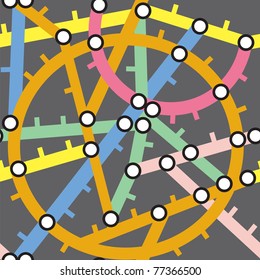 Subway seamless bright cartoon pattern